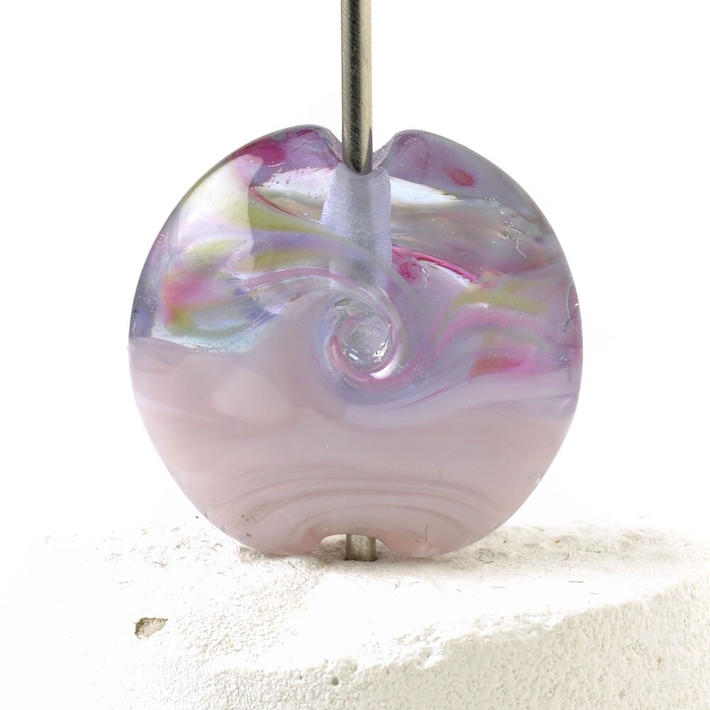 Soft Lilac Lampwork Glass Focal Bead