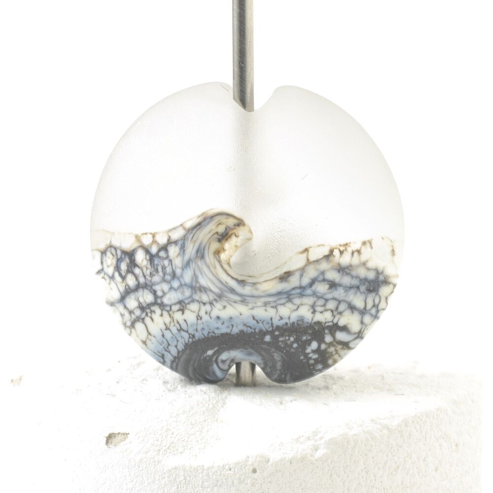 Monochrome Lampwork Glass Focal Bead