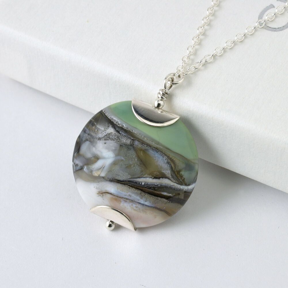 Morlond Lampwork Glass Pendant Necklace