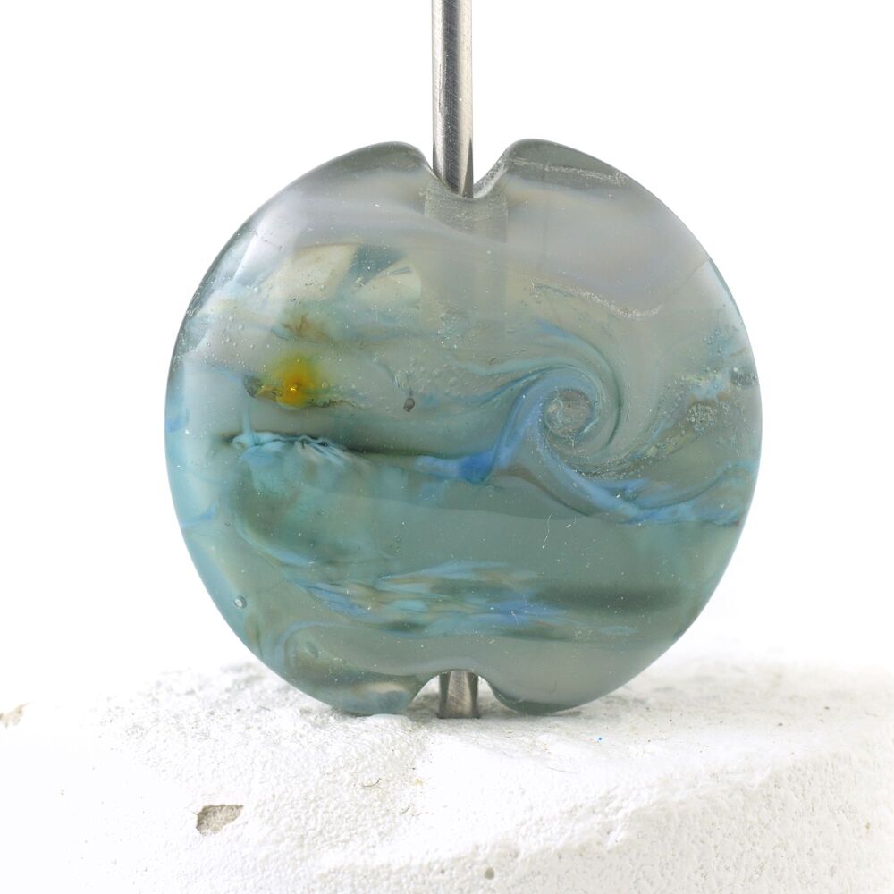 Subtle Seas Lampwork Glass Focal Bead