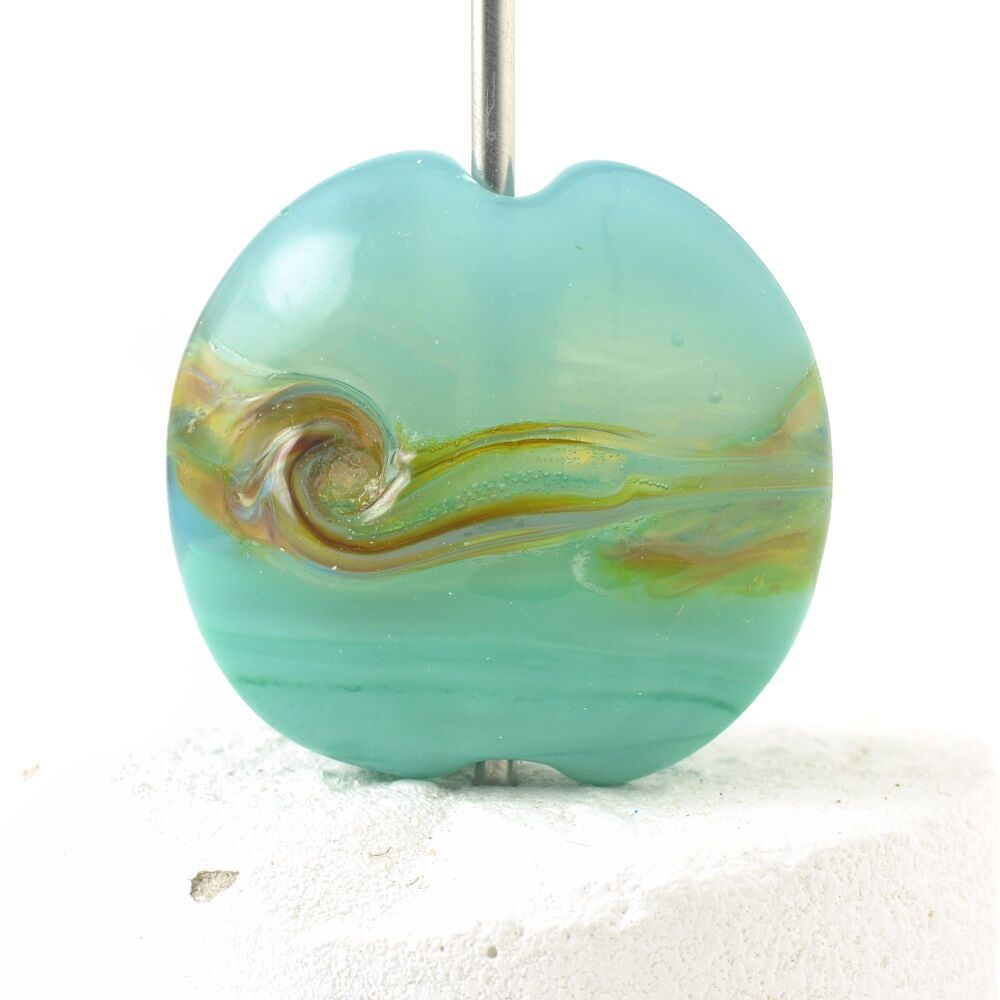 Aqua Sands Lampwork Glass Focal Bead