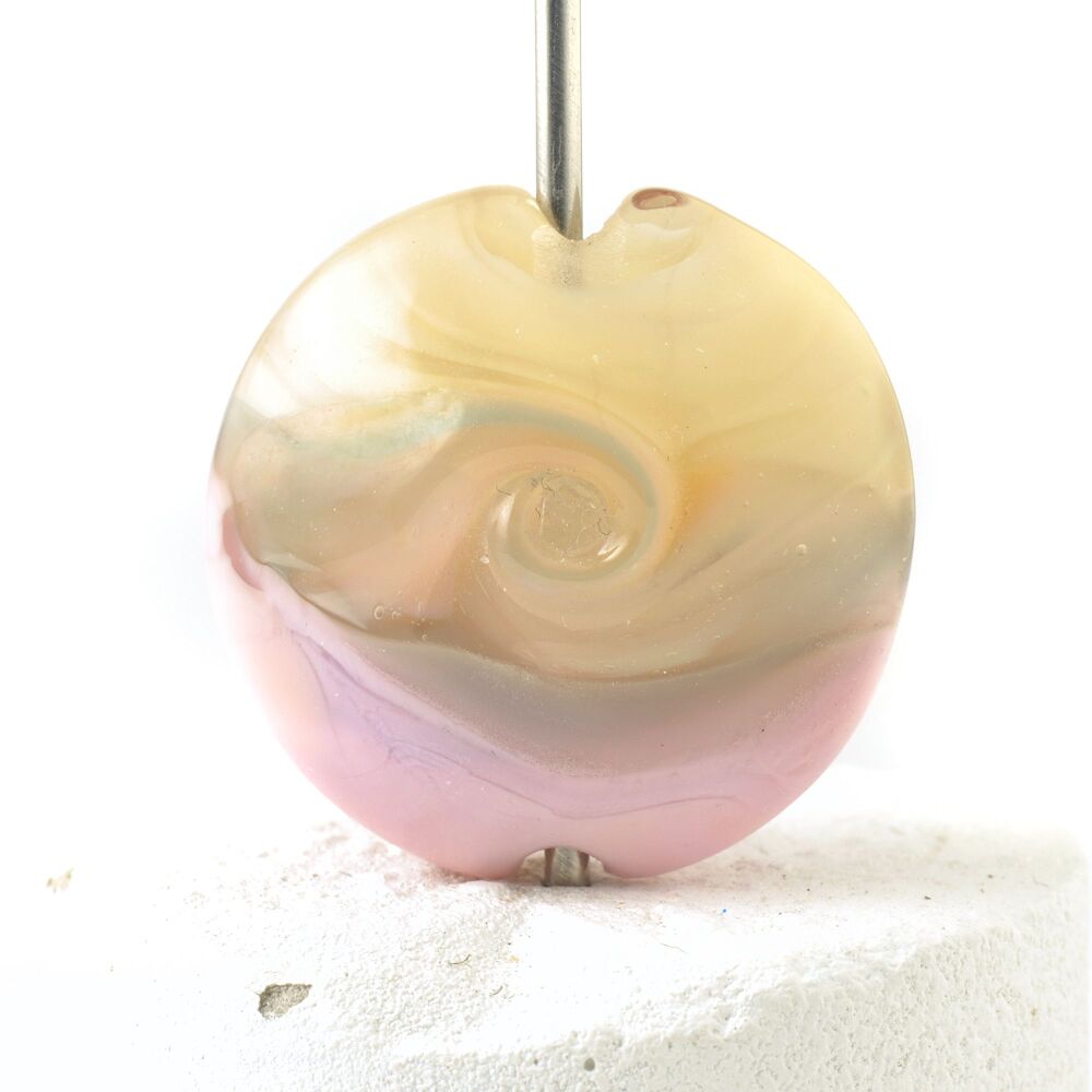 Pink Ivory Pearl Lampwork Glass Focal Bead