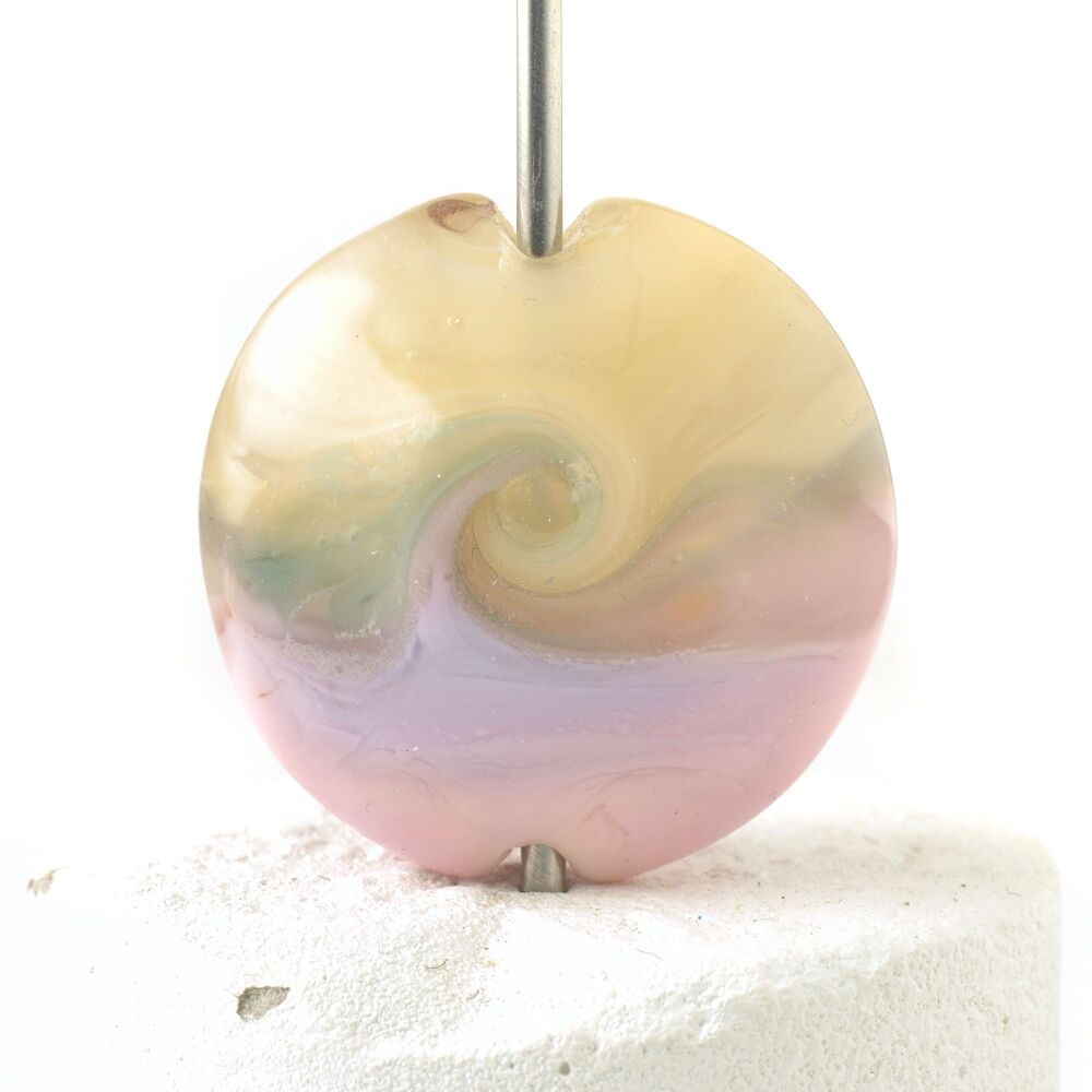 Pink Ivory Pearl Lampwork Glass Focal Bead