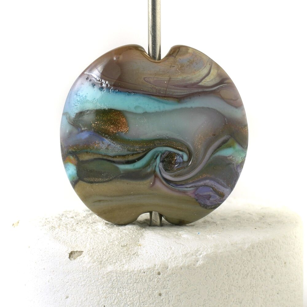 Psychedelic Swirl Lampwork Glass Focal Bead