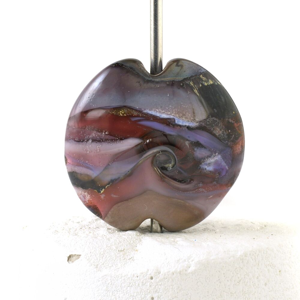 Berry Purple Lampwork Glass Focal Bead