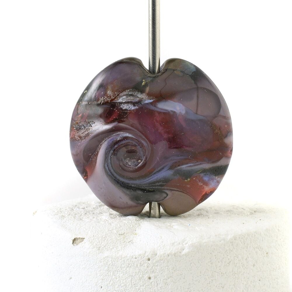 Berry Purple Lampwork Glass Focal Bead