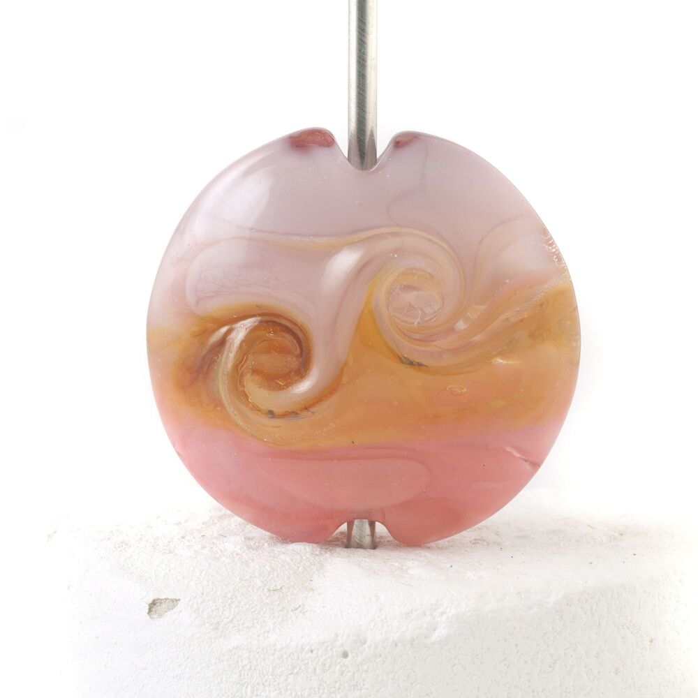 Sunset Swirl Lampwork Glass Focal Bead