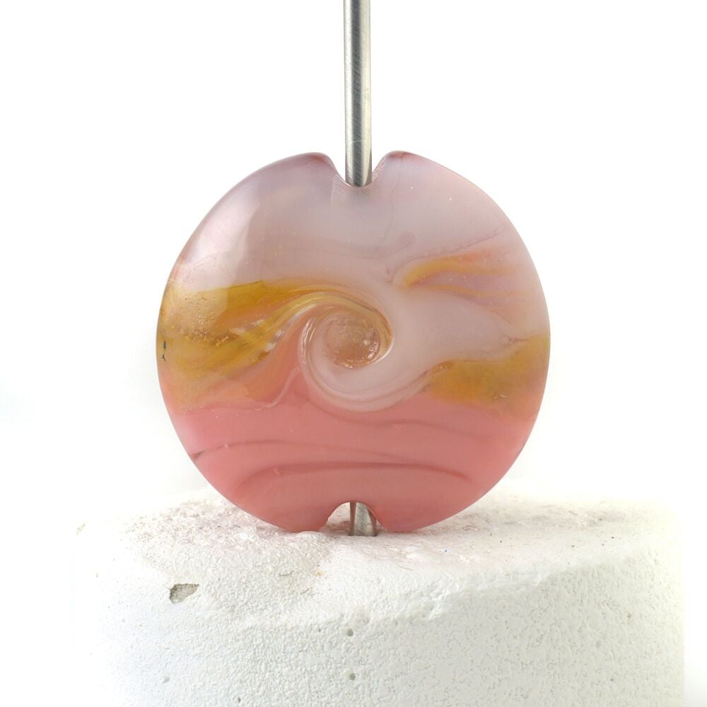 Sunset Swirl Lampwork Glass Focal Bead