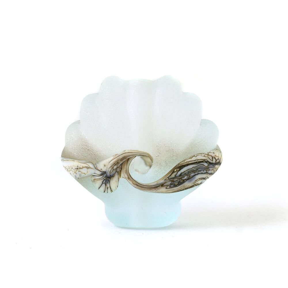 Lampwork Glass Shell Bead in Light Blue