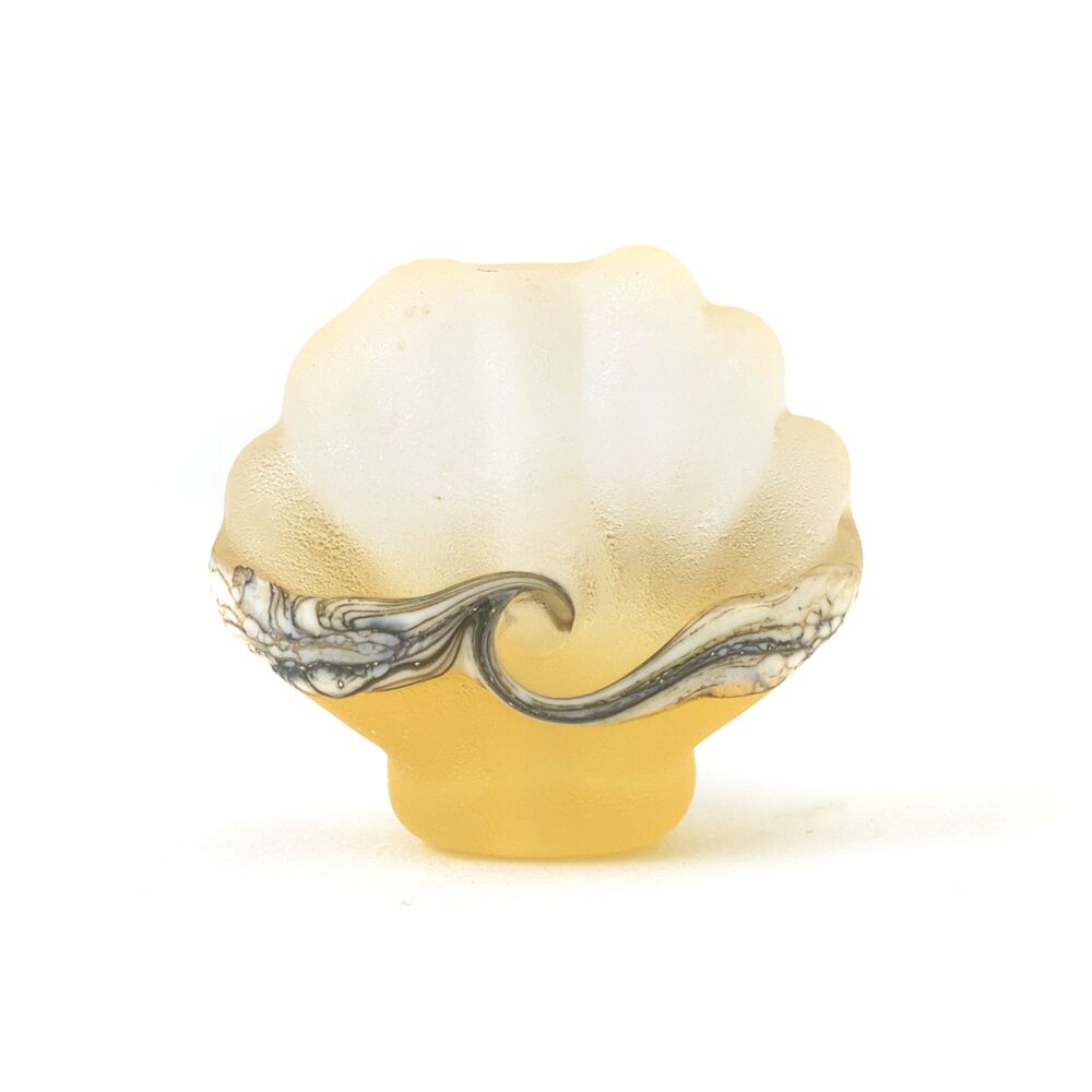Lampwork Glass Shell Bead in Pale Amber