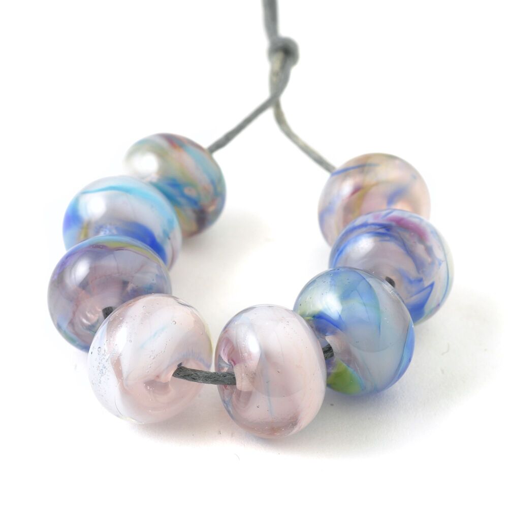 Misty Multicolour Handmade Lampwork Glass Bead Set