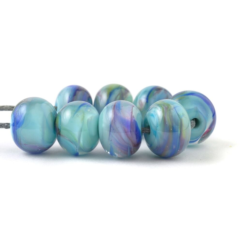 Hyacinth Blue Handmade Lampwork Glass Bead Set