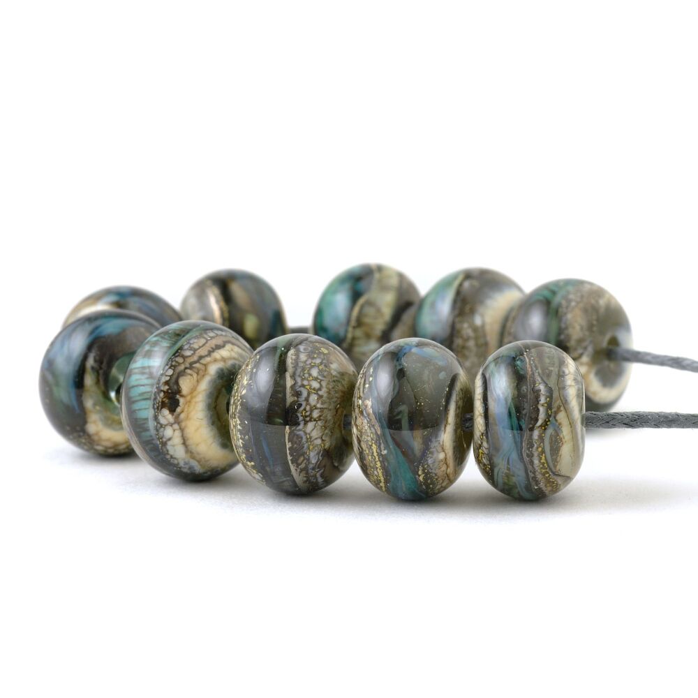 Dark Dragon Handmade Lampwork Glass Bead Set