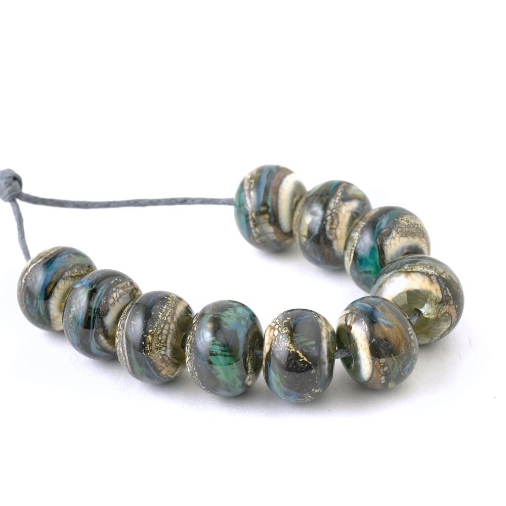 Dark Dragon Handmade Lampwork Glass Bead Set