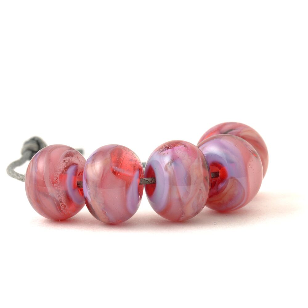 Parma Pink Handmade Lampwork Glass Bead Set