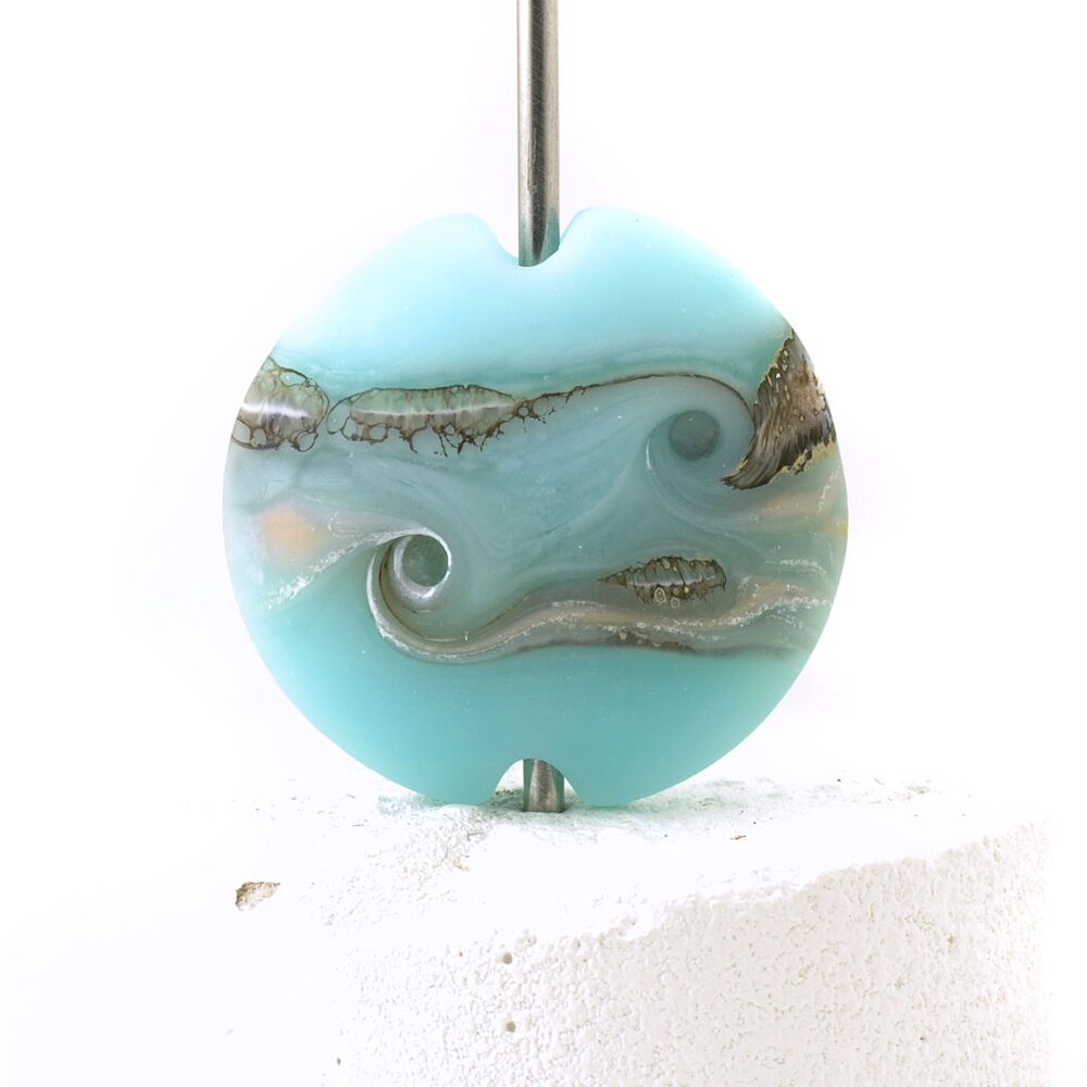 Duck Egg Blue Lampwork Glass Focal Bead