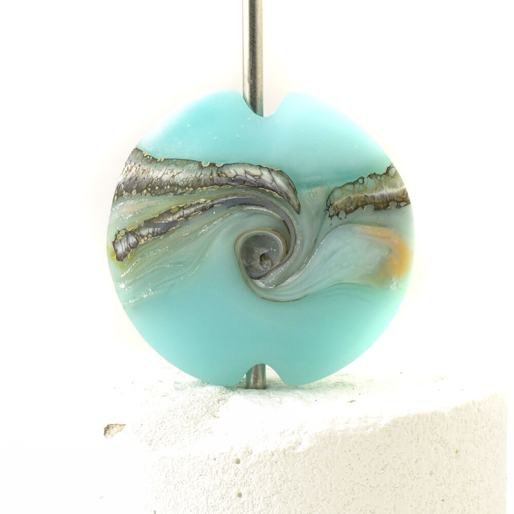 Duck Egg Blue Lampwork Glass Focal Bead