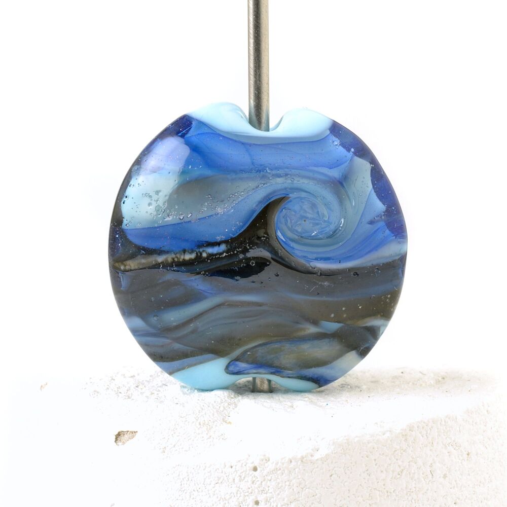 Night Sea Lampwork Glass Focal Bead