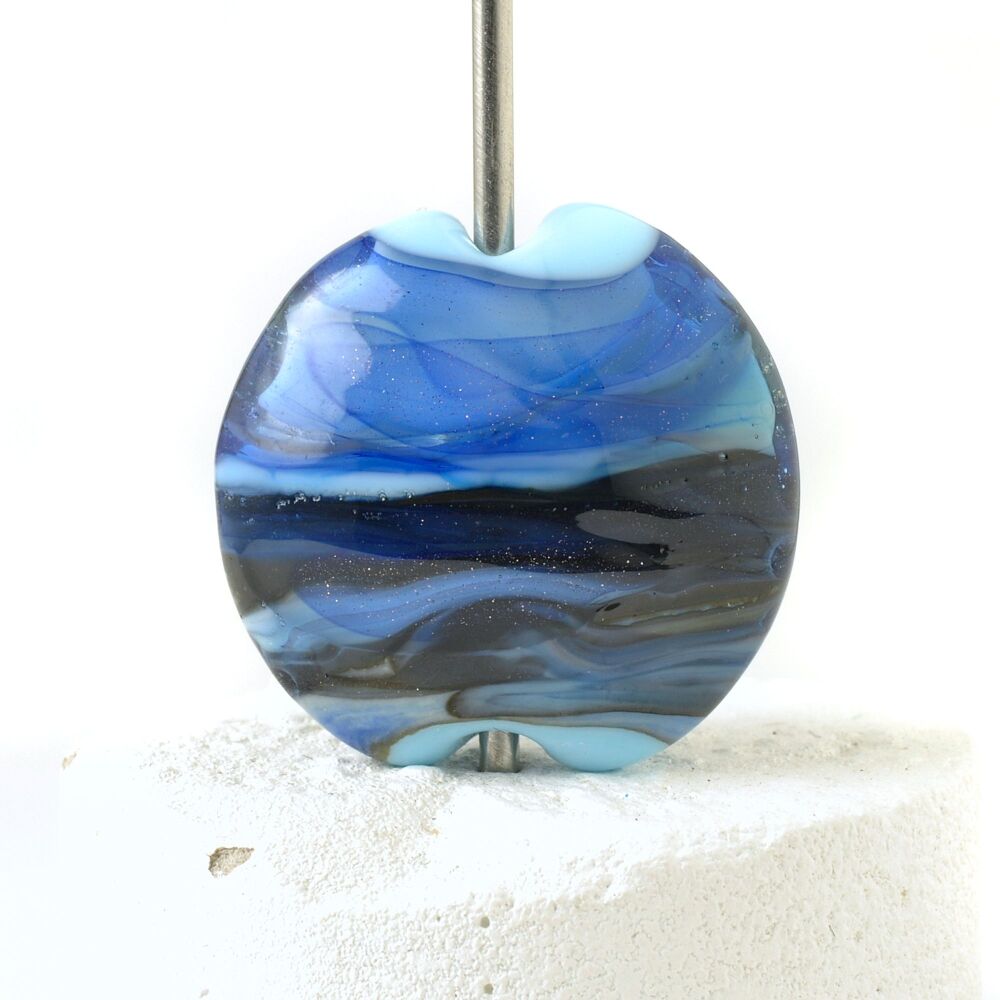 Night Sea Lampwork Glass Focal Bead