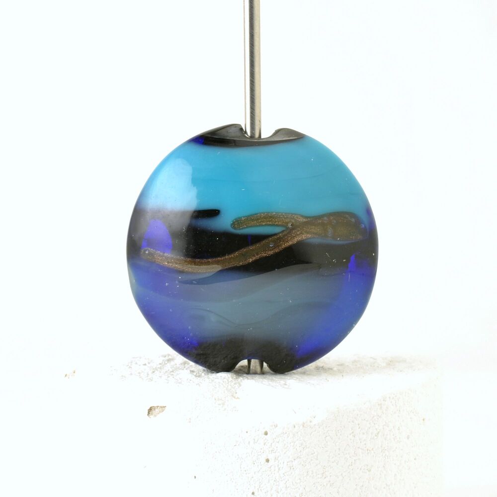 Turquoise Blue Lampwork Glass Focal Bead