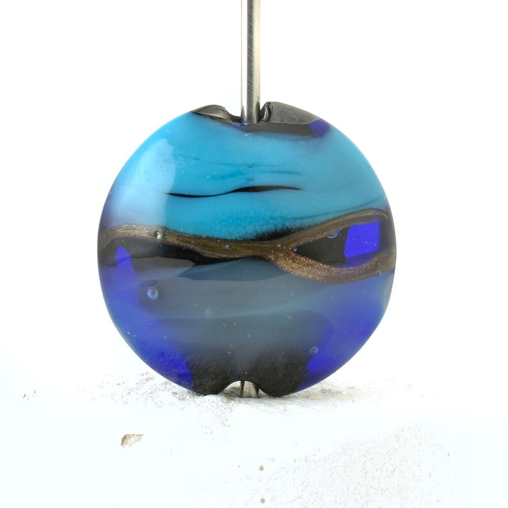 Turquoise Blue Lampwork Glass Focal Bead