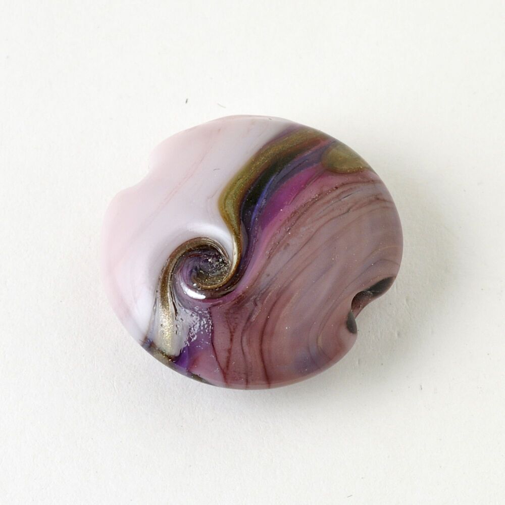 Purple Swirl Lampwork Glass Focal Bead
