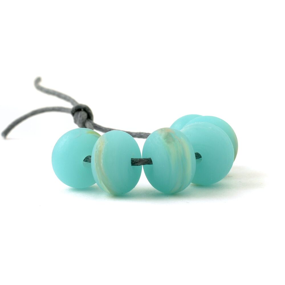 Robins Egg Blue Handmade Lampwork Glass Bead Set