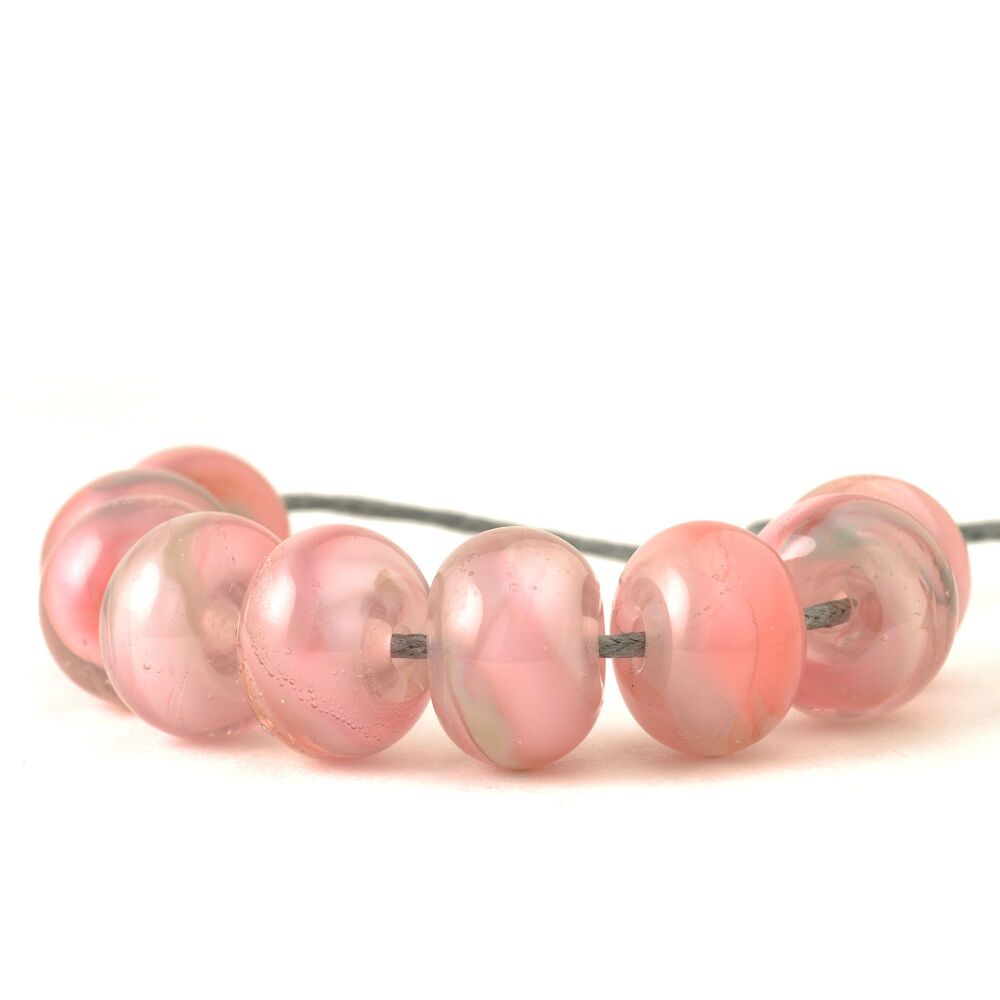 Cloud Pink Handmade Lampwork Glass Bead Set