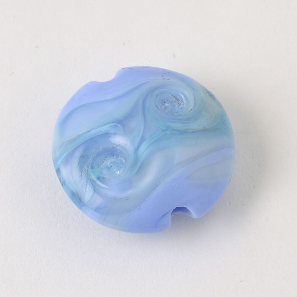 Periwinkle Swirl Lampwork Glass Focal Bead