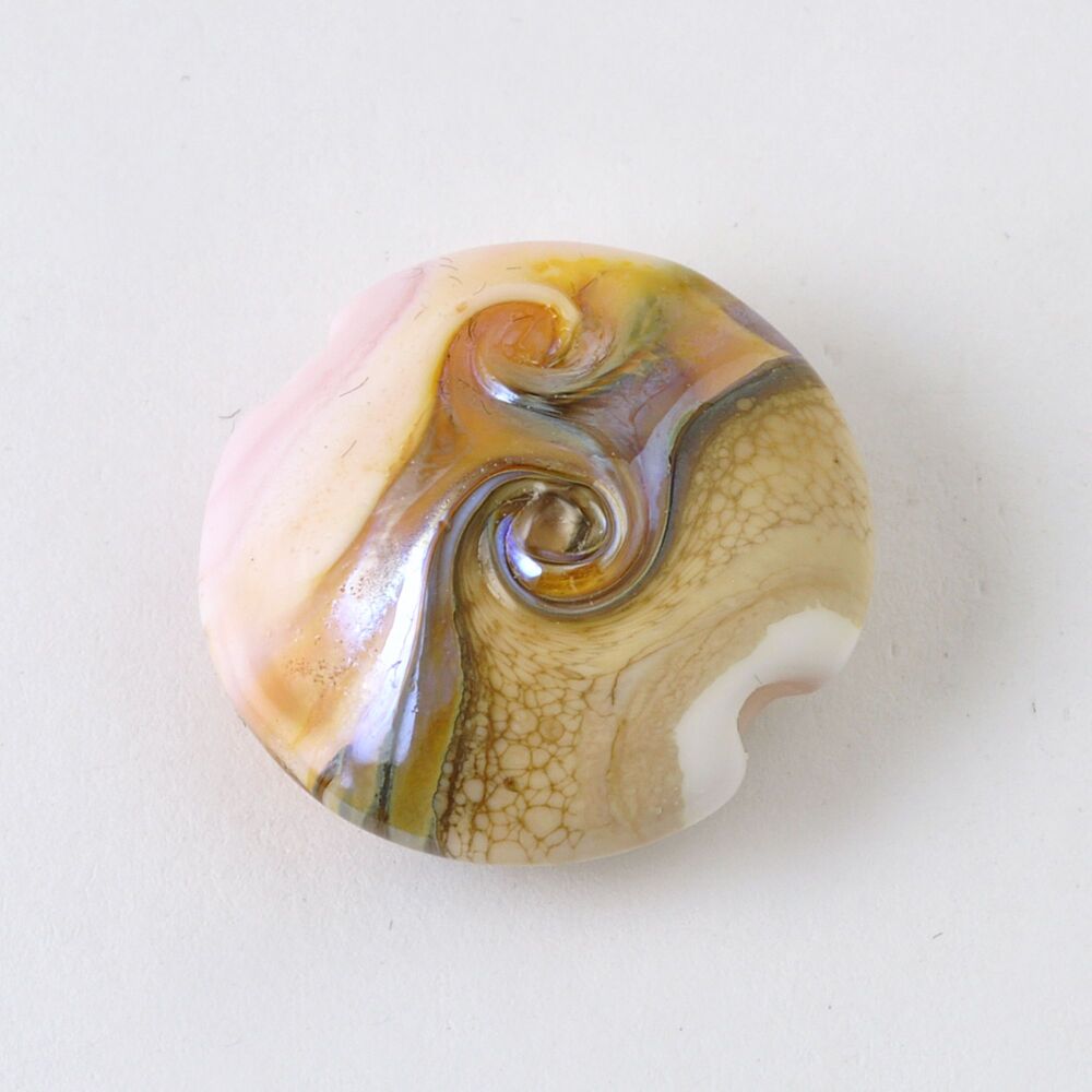 Peach Melba Lampwork Glass Focal Bead