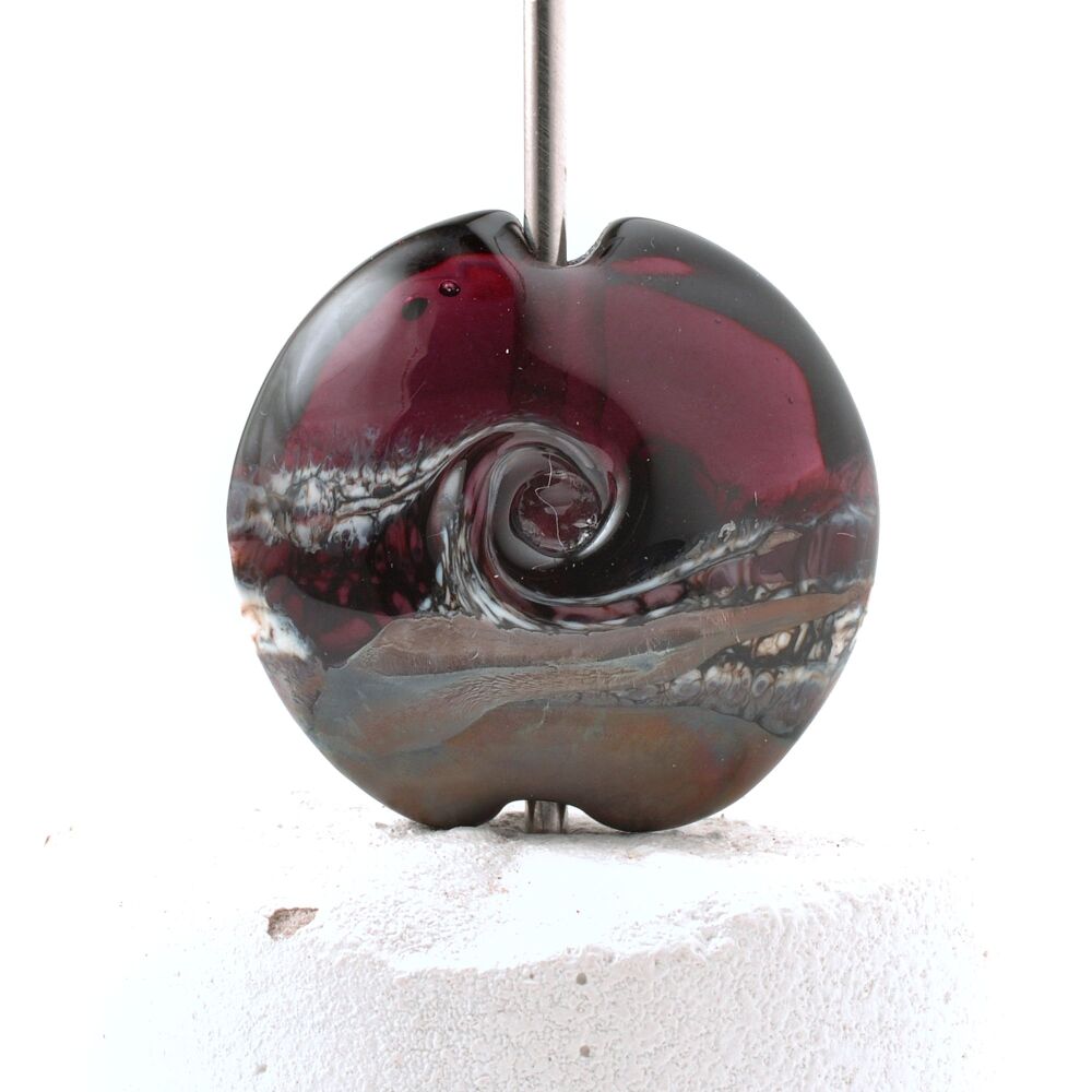 Bronzed Purple Lampwork Glass Focal Bead