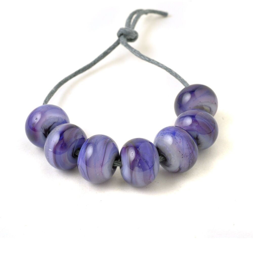 Purple Handmade Lampwork Glass Beads