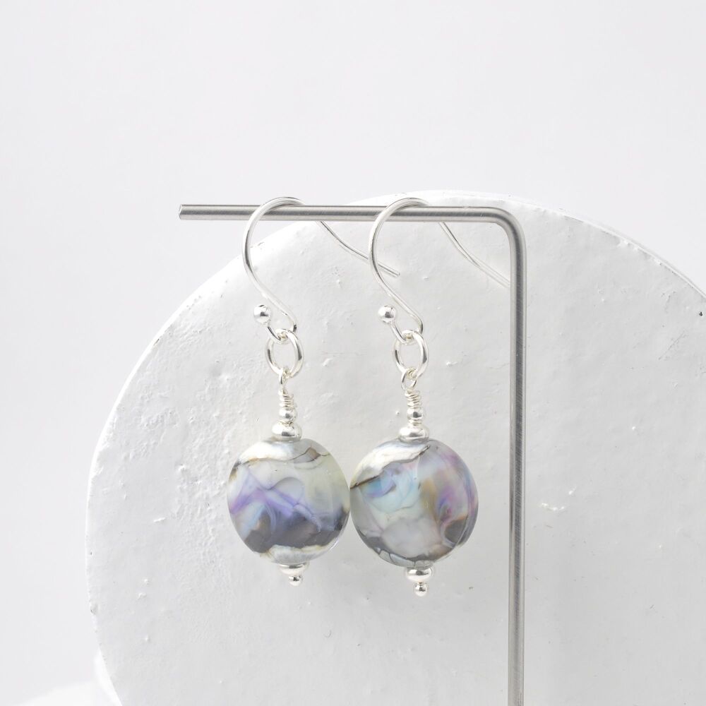Pastel Stone Lampwork Glass Earrings