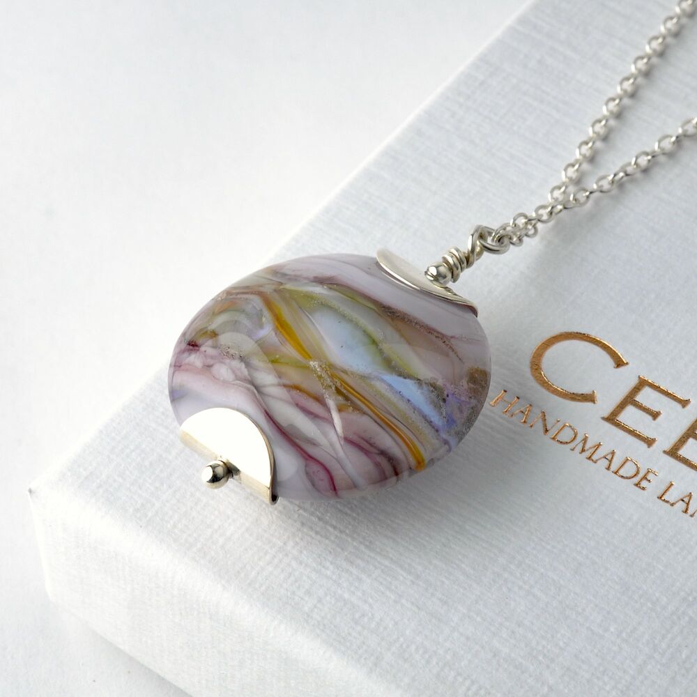 Heather Cove Lampwork Glass Pendant Necklace
