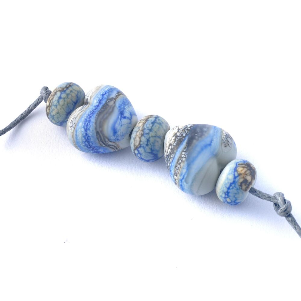Bluestone Heart Pair Bead Set