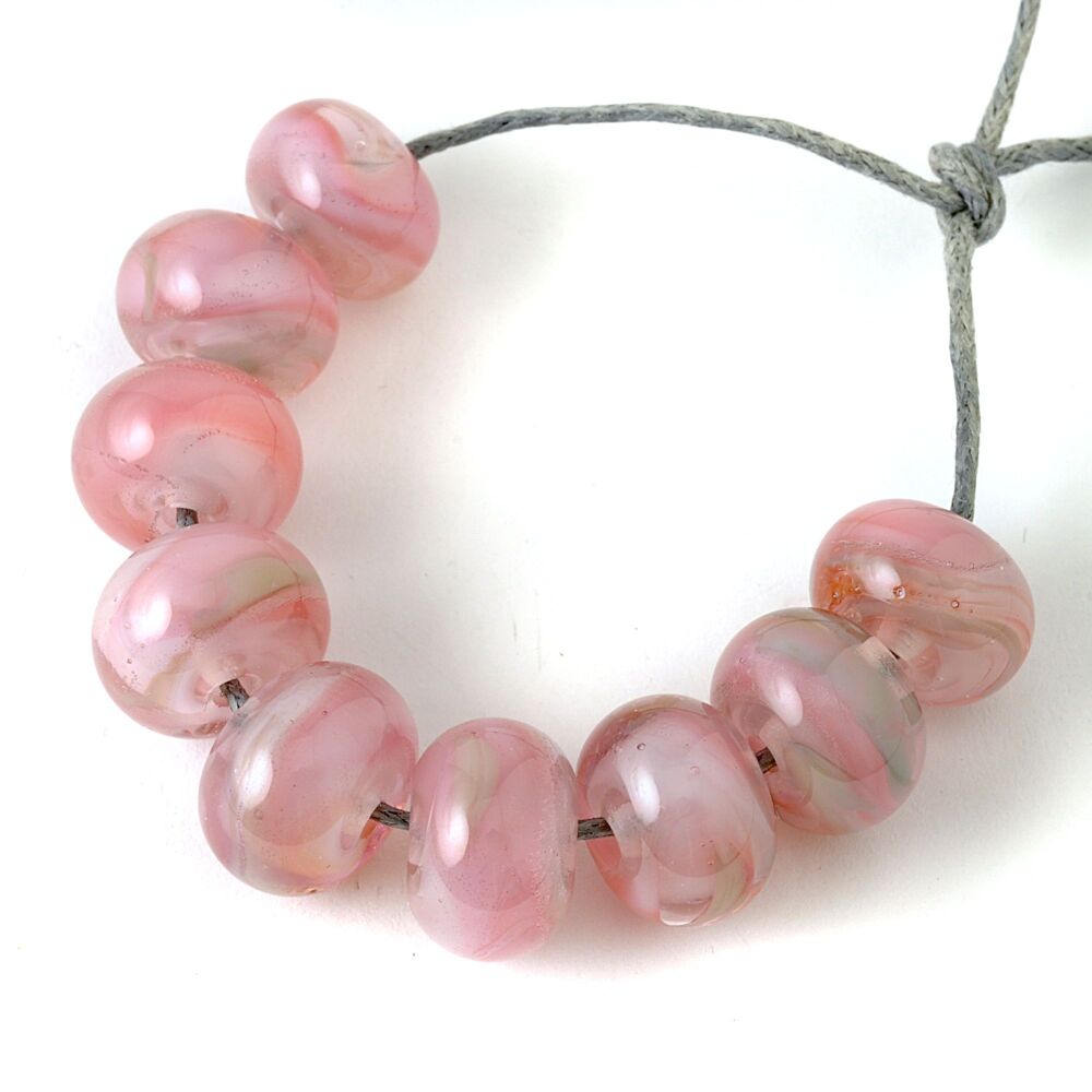 Cloud Pink Handmade Lampwork Glass Bead Set