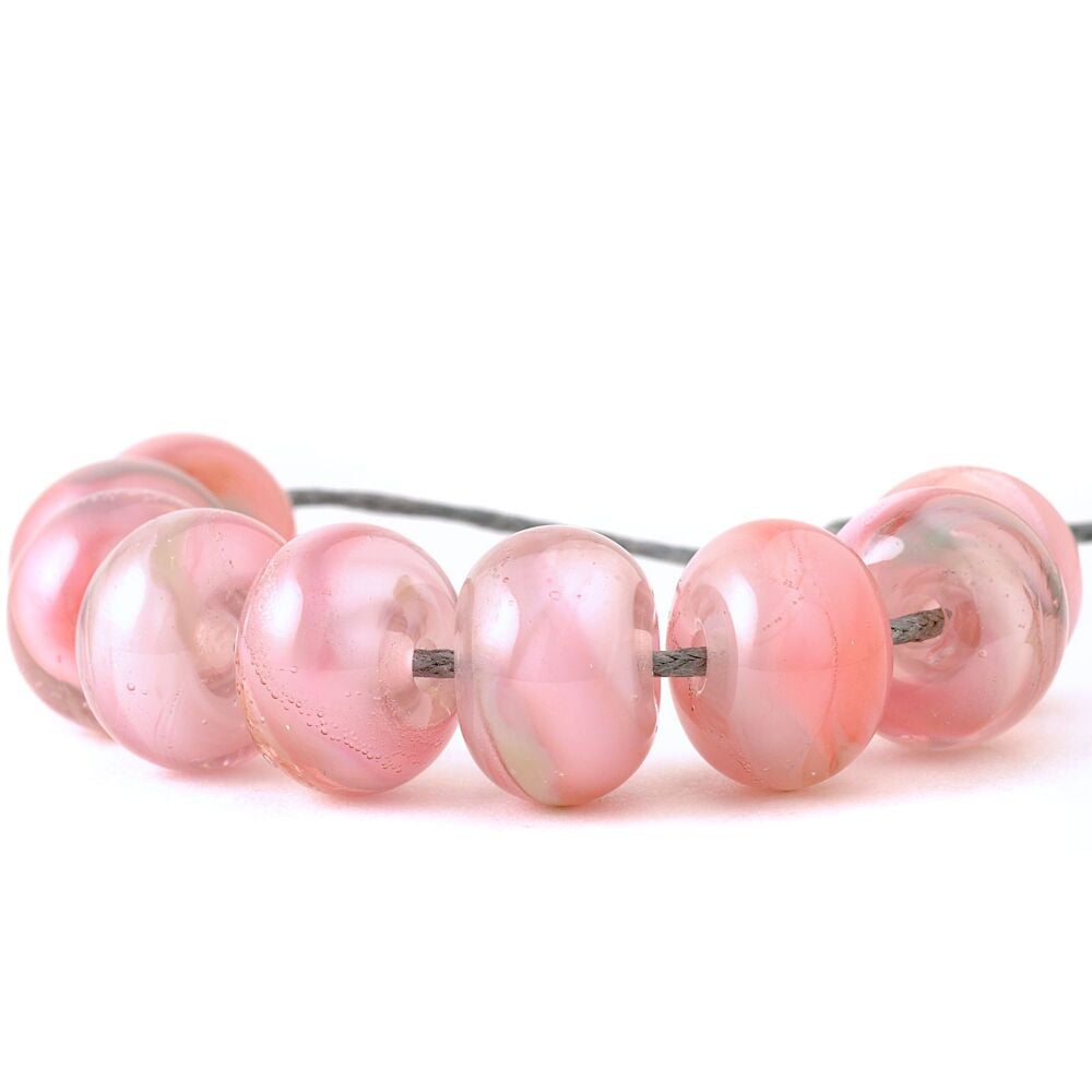 Cloud Pink Handmade Lampwork Glass Bead Set