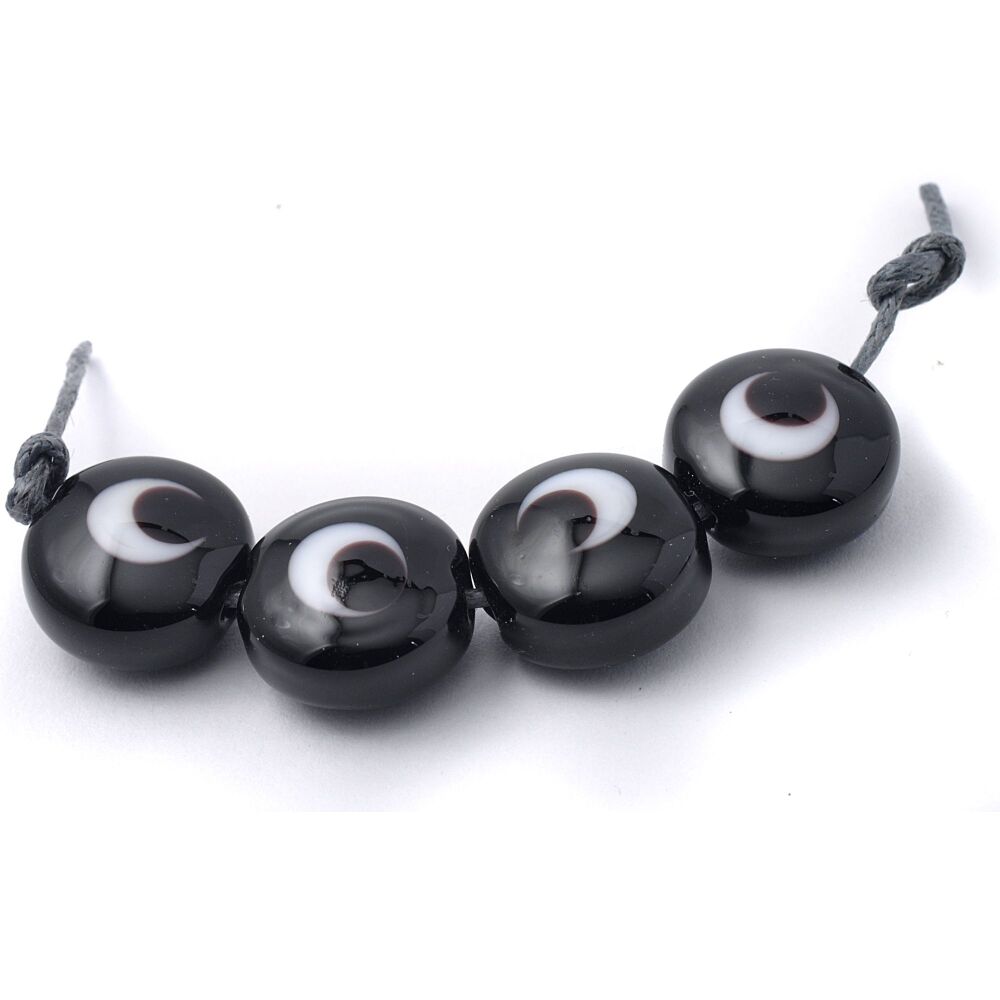 Crescent Moon Lampwork Glass Bead Set
