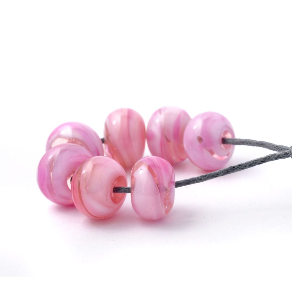 Perfectly Pink Lampwork Glass Bead Set