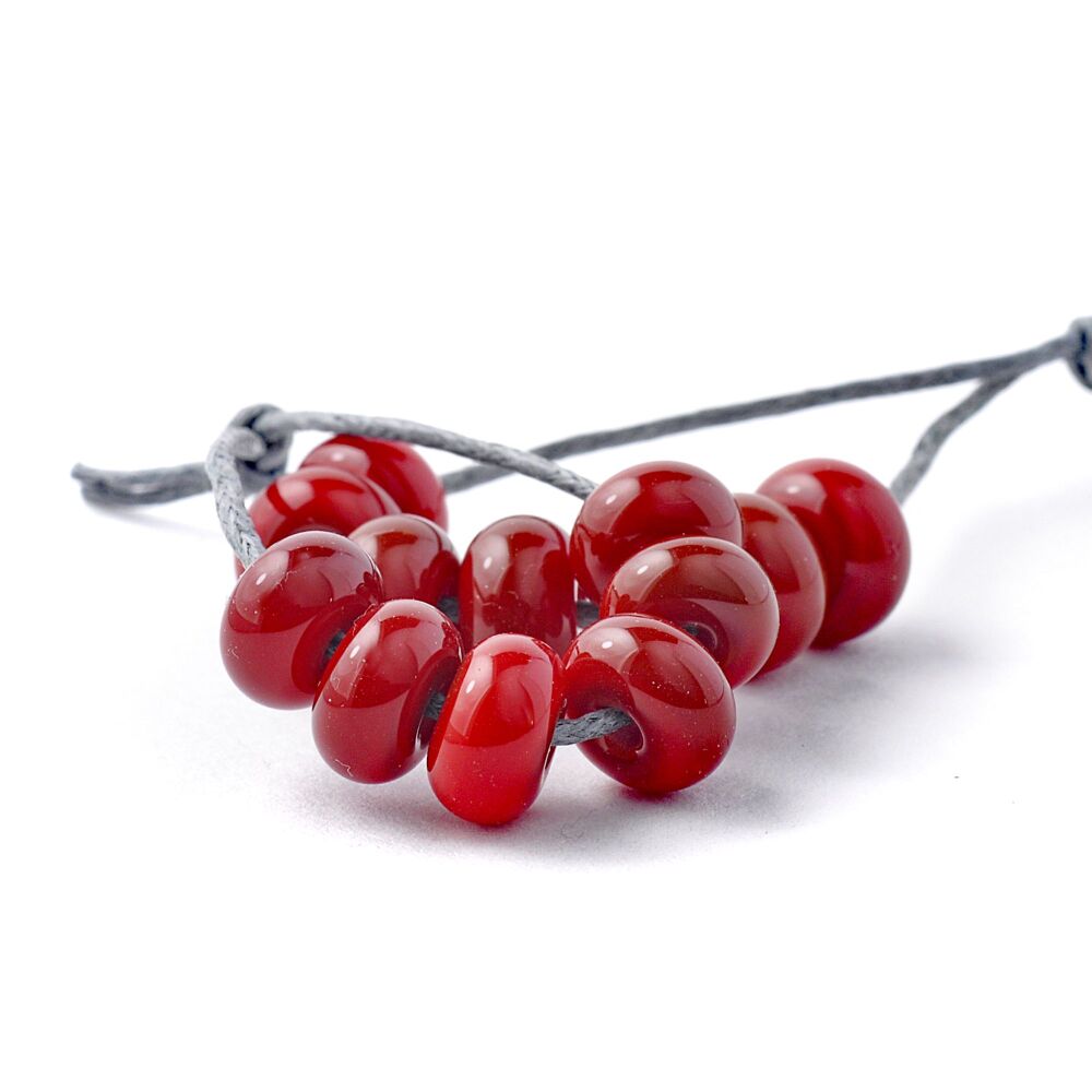 Berry Red Mini Lampwork Glass Spacer Beads