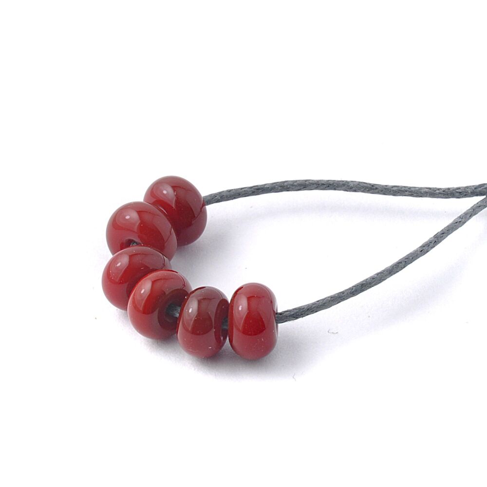 Berry Red Mini Lampwork Glass Spacer Beads