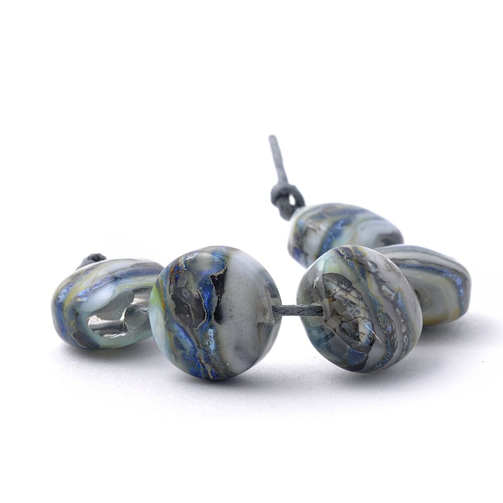Greystone Blue Handmade Lampwork Glass Beads