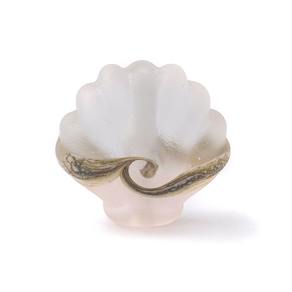 Lampwork Glass Shell Bead in Pale Blush Pink