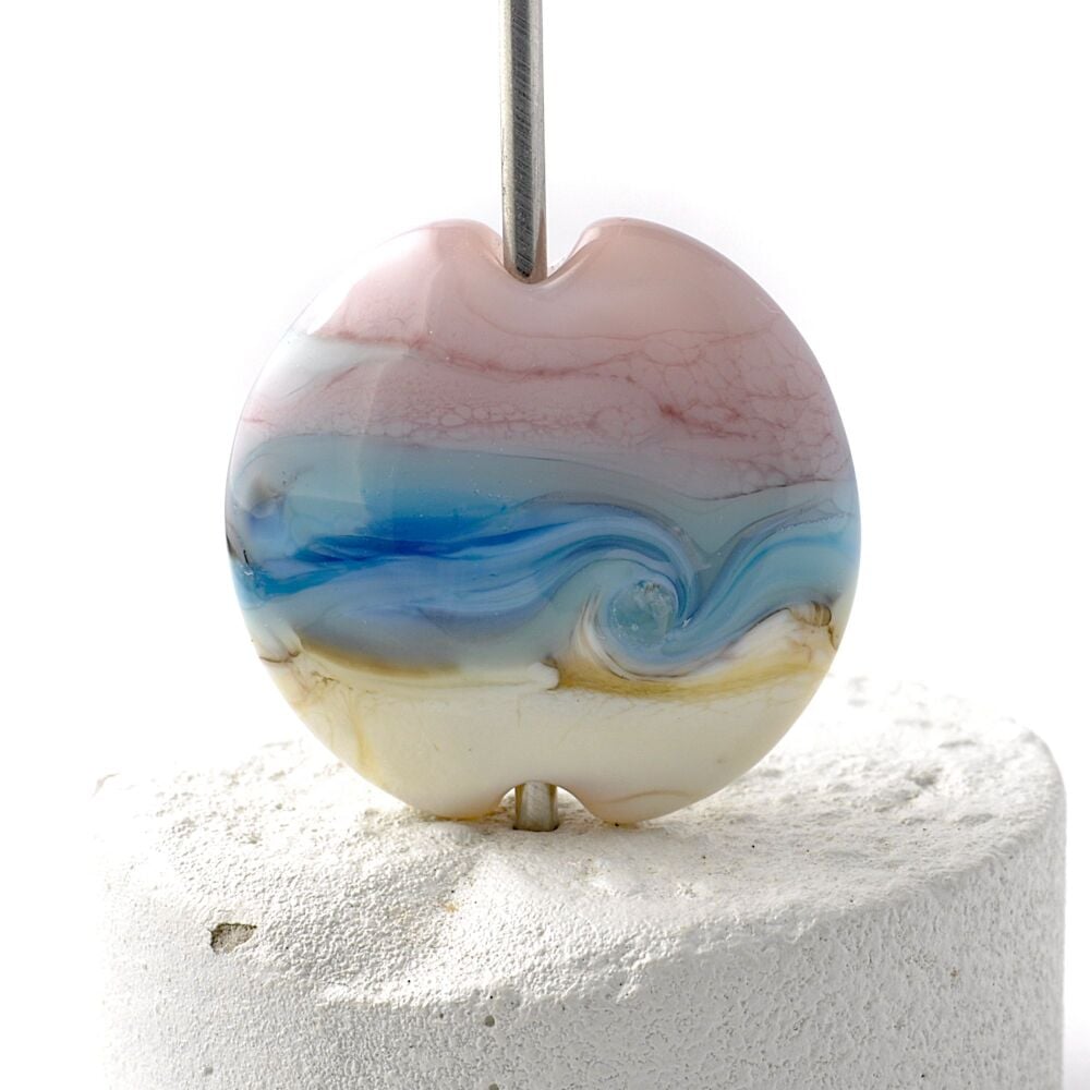 Summer Beach Lampwork Glass Focal Bead