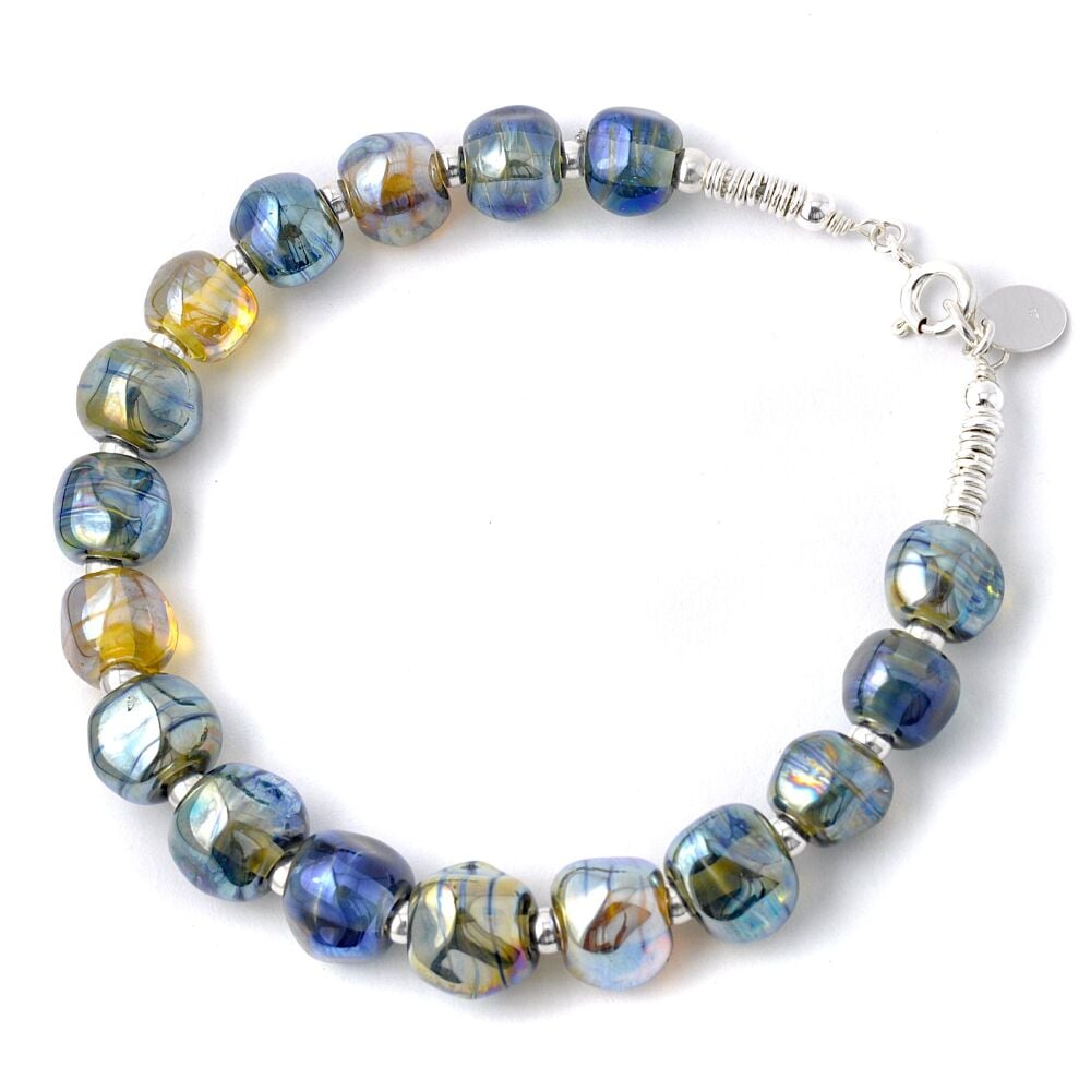 Molten Lampwork Glass Nugget Bracelet