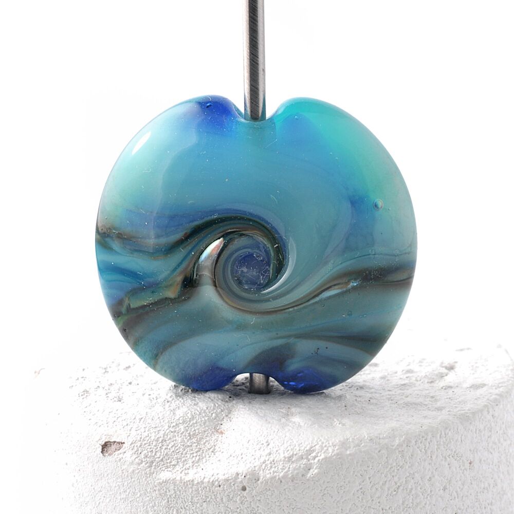 Misty Seas Handmade Lampwork Glass Focal Bead