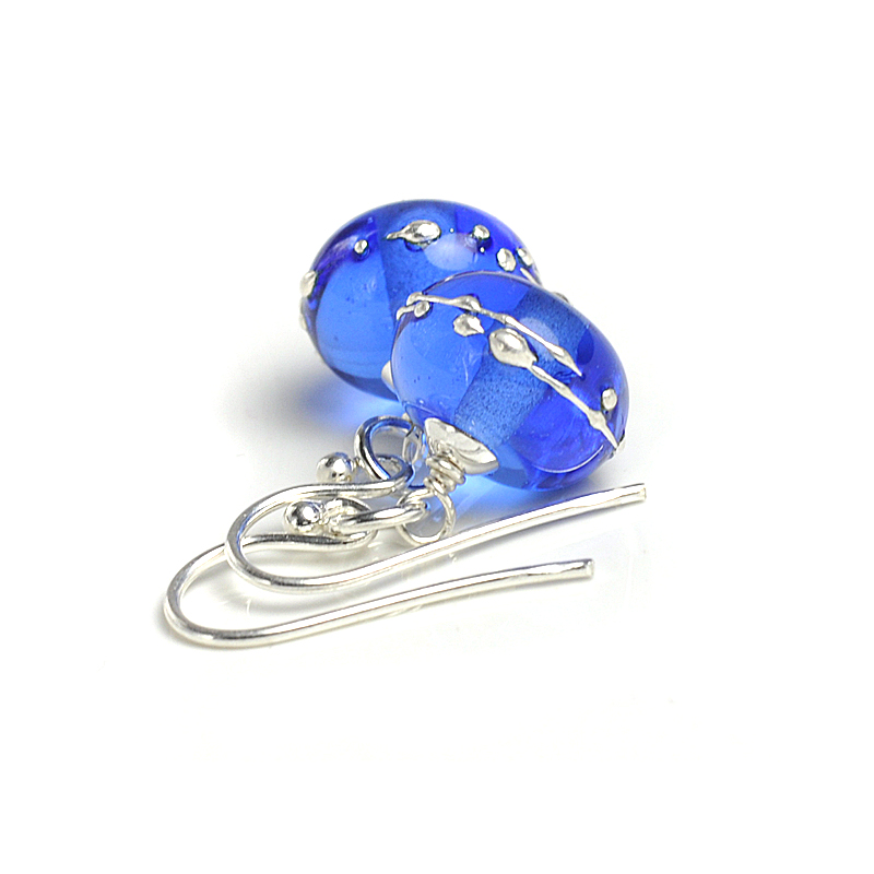 Simplicity Lampwork Glass Earrings - Blue