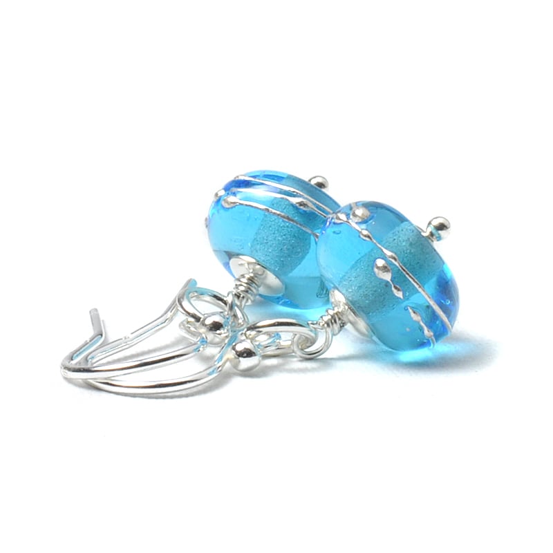 Simplicity Lampwork Glass Earrings - Light Blue