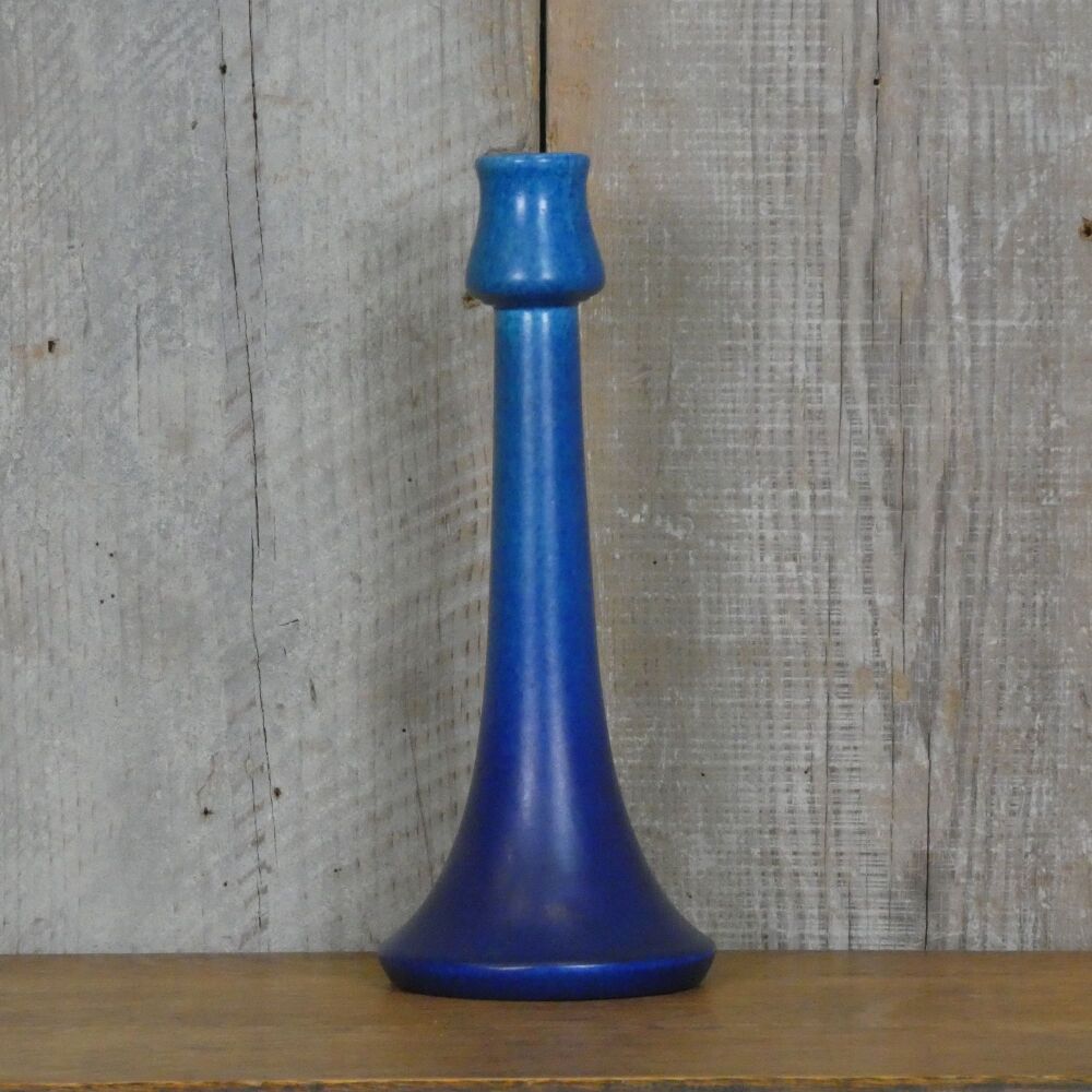 Antique Pilkington's Royal Lancastrian Art Pottery Blue Glazed Candlestick