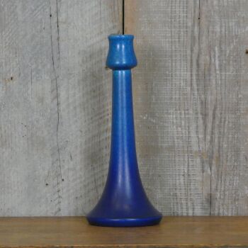 Antique Pilkington's Royal Lancastrian Art Pottery Blue Glazed Candlestick